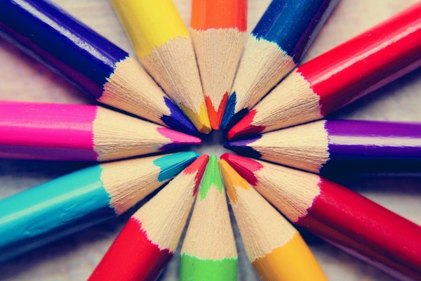 複数の色鉛筆